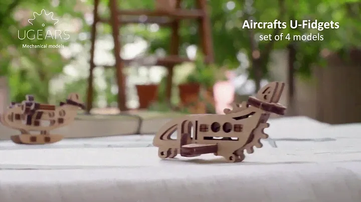 Фиджеты Самолёты - Сборные деревянные механические модели UGEARS (В наборе из 4 штуки)